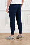 Ribbed cotton joggers for men blue Brunello Cucinelli - ribbed. 100% cotton. Closure: drawstring. two front pockets. Country of manufacture: Italy. Care: specialized cleaning - photo 4