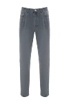 Brunello Cucinelli Gray cotton jeans for men with logo - brand logo. 100% cotton. Closure: button, zipper. two side pockets, two back pockets. Country of manufacture: Italy. Care: specialized cleaning - photo 1