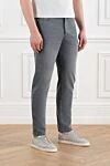 Brunello Cucinelli Gray cotton jeans for men with logo - brand logo. 100% cotton. Closure: button, zipper. two side pockets, two back pockets. Country of manufacture: Italy. Care: specialized cleaning - photo 3