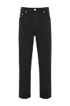 Brunello Cucinelli Black cotton jeans with elastane and leather patch - 99% cotton, 1% elastane. Color: black. zipper, button. 5. Country of manufacture: Italy. Care: specialized cleaning - photo 1