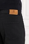 Brunello Cucinelli Black cotton jeans with elastane and leather patch - 99% cotton, 1% elastane. Color: black. zipper, button. 5. Country of manufacture: Italy. Care: specialized cleaning - photo 5