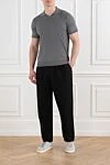 Black linen drawstring trousers Brunello Cucinelli - 100% linen. Closure: drawstring. two front pockets. Country of manufacture: Italy. Care: specialized cleaning - photo 2