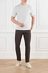 Men's classic cotton jeans, brown Brunello Cucinelli - brand logo. 99% cotton, 1% elastane. Closure: button, zipper. two side pockets, two back pockets. Country of manufacture: Italy. Care: specialized cleaning - photo 2
