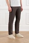 Brunello Cucinelli Men's classic cotton jeans, brown - brand logo. 99% cotton, 1% elastane. Closure: button, zipper. two side pockets, two back pockets. Country of manufacture: Italy. Care: specialized cleaning - photo 3