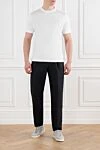 Men's black trousers with pintucks made of linen and cotton Brunello Cucinelli - 56% linen, 44% cotton. Closure: drawstring. two front pockets, one back. Country of manufacture: Italy. Care: specialized cleaning - photo 2
