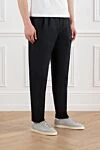 Brunello Cucinelli Men's black trousers with pintucks made of linen and cotton - 56% linen, 44% cotton. Closure: drawstring. two front pockets, one back. Country of manufacture: Italy. Care: specialized cleaning - photo 3