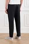 Men's black trousers with pintucks made of linen and cotton Brunello Cucinelli - 56% linen, 44% cotton. Closure: drawstring. two front pockets, one back. Country of manufacture: Italy. Care: specialized cleaning - photo 4