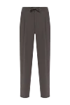 Brunello Cucinelli Men's brown trousers with pintucks made of linen and cotton - 56% linen, 44% cotton. Closure: drawstring. two front pockets, one back. Country of manufacture: Italy. Care: specialized cleaning - photo 1