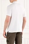 Белое поло из трикотажного хлопка мужское с логотипом Stone Island - логотип бренда. 100% хлопок. пуговицы. Страна производитель: Италия. Уход: специализированная чистка - фото 4