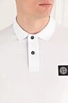 Stone Island Белое поло из трикотажного хлопка мужское с логотипом - логотип бренда. 100% хлопок. пуговицы. Страна производитель: Италия. Уход: специализированная чистка - фото 5