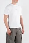 Stone Island Белая футболка с принтом мужская из хлопка - логотип бренда. 100% хлопок. Страна производитель: Италия. Уход: специализированная чистка - фото 3
