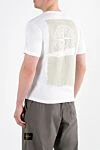 Белая футболка с принтом мужская из хлопка Stone Island - логотип бренда. 100% хлопок. Страна производитель: Италия. Уход: специализированная чистка - фото 4