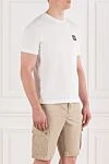 Stone Island Базова футболка з бавовняного трикотажу з емблемою - фірмова емблема. 100% бавовна. Колір: білий. Країна виробник: Італія. Догляд: спеціалізоване чищення - фото 3