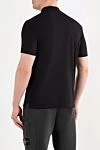 Men's black knitted cotton polo with logo Stone Island - brand logo. 95% cotton, 5% elastane. Closure: buttons. Country of manufacture: Italy. Care: specialized cleaning - photo 4
