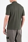 Зелена сорочка-поло облягаючого крою з нашивкою Компас Stone Island - логотип бренду. 95% бавовна. 5% еластан. гудзики. Країна виробник: Італія. Догляд: спеціалізоване чищення - фото 4