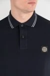 Stone Island Темно-синє поло з бавовни з логотипом на грудях (уцінка) - окантовка коміра, логотип. 100% бавовна. гудзики. Країна виробник: Італія. Догляд: спеціалізоване чищення - фото 5