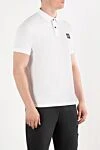 Stone Island Белое поло хлопковое мужское с логотипом компас - логотип бренда. 95% хлопок, 5% эластан. пуговицы. Страна производитель: Италия. Уход: специализированная чистка - фото 3