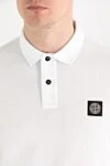 Stone Island Белое поло хлопковое мужское с логотипом компас - логотип бренда. 95% хлопок, 5% эластан. пуговицы. Страна производитель: Италия. Уход: специализированная чистка - фото 5