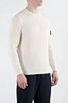 Stone Island Men's white wool jumper with logo - brand logo. 100% wool. Country of manufacture: Italy. Care: specialized cleaning - photo 3