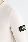 Stone Island Men's white wool jumper with logo - brand logo. 100% wool. Country of manufacture: Italy. Care: specialized cleaning - photo 5