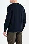 Синий свитшот из хлопка мужской с логотипом на рукаве Stone Island - логотип бренда. 100% хлопок. Страна производитель: Италия. Уход: специализированная чистка - фото 4