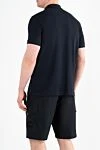 Темно-синяя рубашка-поло облегающего кроя с нашивкой Компас Stone Island - логотип бренда. 95% хлопок. 5% эластан. пуговицы. Страна производитель: Италия. Уход: специализированная чистка - фото 4