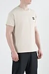 Stone Island Бежевая футболка облегающего кроя с нашивкой-логотипом Compass - логотип бренда. 100% хлопок. Страна производитель: Италия. Уход: специализированная чистка - фото 3