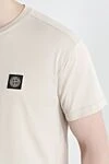 Stone Island Бежевая футболка облегающего кроя с нашивкой-логотипом Compass - логотип бренда. 100% хлопок. Страна производитель: Италия. Уход: специализированная чистка - фото 5