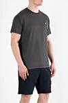Stone Island Темно-сіра футболка облягаючого крою з нашивкою-логотипом Compass - логотип бренду. 100% бавовна. Країна виробник: Італія. Догляд: спеціалізоване чищення - фото 3