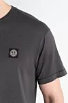 Stone Island Темно-сіра футболка облягаючого крою з нашивкою-логотипом Compass - логотип бренду. 100% бавовна. Країна виробник: Італія. Догляд: спеціалізоване чищення - фото 5