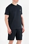 Stone Island Navy Blue Slim Fit T-Shirt with Compass Logo Patch - brand logo. 100% cotton. Country of manufacture: Italy. Care: specialized cleaning - photo 3
