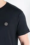 Stone Island Navy Blue Slim Fit T-Shirt with Compass Logo Patch - brand logo. 100% cotton. Country of manufacture: Italy. Care: specialized cleaning - photo 5