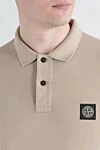 Stone Island Beige slim fit polo shirt with Compass patch - brand logo. 95% cotton. 5% elastane. Closure: buttons. Country of manufacture: Italy. Care: specialized cleaning - photo 5