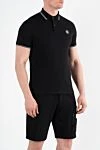 Stone Island Черная рубашка-поло с окантовкой и логотипом Compass - логотип бренда. 95% хлопок. 5% эластан. пуговицы. Страна производитель: Италия. Уход: специализированная чистка - фото 3