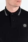 Stone Island Черная рубашка-поло с окантовкой и логотипом Compass - логотип бренда. 95% хлопок. 5% эластан. пуговицы. Страна производитель: Италия. Уход: специализированная чистка - фото 5