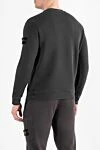 Gray men's cotton sweatshirt with Compass patch Stone Island - brand logo. 100% cotton. Country of manufacture: Italy. Care: specialized cleaning - photo 4