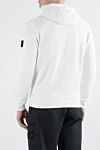 White cotton hoodie with logo on sleeve Stone Island - brand logo. hood. 100% cotton. Closure: drawstring. Country of manufacture: Italy. Care: specialized cleaning - photo 4