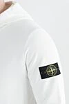 Stone Island White cotton hoodie with logo on sleeve - brand logo. hood. 100% cotton. Closure: drawstring. Country of manufacture: Italy. Care: specialized cleaning - photo 5