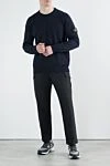Branded men's black cotton jumper Stone Island - brand logo. 100% cotton. Country of manufacture: Italy. Care: specialized cleaning - photo 2