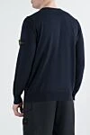 Branded men's black cotton jumper Stone Island - brand logo. 100% cotton. Country of manufacture: Italy. Care: specialized cleaning - photo 4