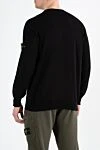 Черный хлопковый джемпер для мужчин Stone Island - логотип бренда. 100% хлопок. Страна производитель: Италия. Уход: специализированная чистка - фото 4
