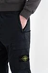 Stone Island Мужские брюки синие с эластичным поясом - логотип бренда. 97% хлопок, 3% эластан. два боковых кармана, два кармана на штанинах, один задний карман. Страна производитель: Италия. Уход: специализированная чистка - фото 5
