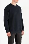 Stone Island Blue men's cotton sweatshirt with Compass patch - brand logo. 100% cotton. Country of manufacture: Italy. Care: specialized cleaning - photo 3