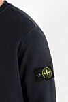 Stone Island Blue men's cotton sweatshirt with Compass patch - brand logo. 100% cotton. Country of manufacture: Italy. Care: specialized cleaning - photo 5