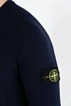 Stone Island Синій чоловічий джемпер з вовни з логотипом - логотип бренду. 100% шерсть. Країна виробник: Італія. Догляд: спеціалізоване чищення - фото 5