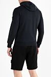 Худи из органического хлопкового флиса с капюшоном синее Stone Island - логотип бренда. капюшон. 100% хлопок. большой передний карман. Страна производитель: Италия. Уход: специализированная чистка - фото 4