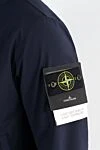 Stone Island Синяя ветровка с логотипом и капюшоном мужская - логотип бренда . капюшон. 92% полиэстер, 8% эластан. кнопки . два боковых кармана. Страна производитель: Италия. Уход: специализированная чистка - фото 5