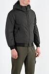 Stone Island Серая куртка с капюшоном и логотипом мужская - логотип бренда . капюшон. 100% полиамид. молния. два боковых кармана. Страна производитель: Италия. Уход: специализированная чистка - фото 3