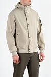 Stone Island Men's beige jacket with hood and logo - brand logo . hood. 92% polyester, 8% elastane. buttons, zipper. two side pockets. Country of manufacture: Italy. Care: specialized cleaning - photo 3