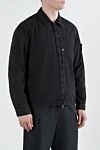 Stone Island Black cotton shirt with zipper and logo - brand logo . 100% cotton. buttons, zipper. chest pocket. Country of manufacture: Italy. Care: specialized cleaning - photo 3